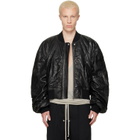 Rick Owens Black Tower Secchia Flight Leather Bomber Jacket