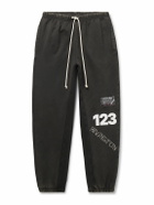 RRR123 - CVA Tapered Logo-Print Embroidered Cotton-Jersey Sweatpants - Black