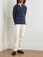 Noah - Classic Rugby Striped Cotton-Jersey Polo Shirt - Blue