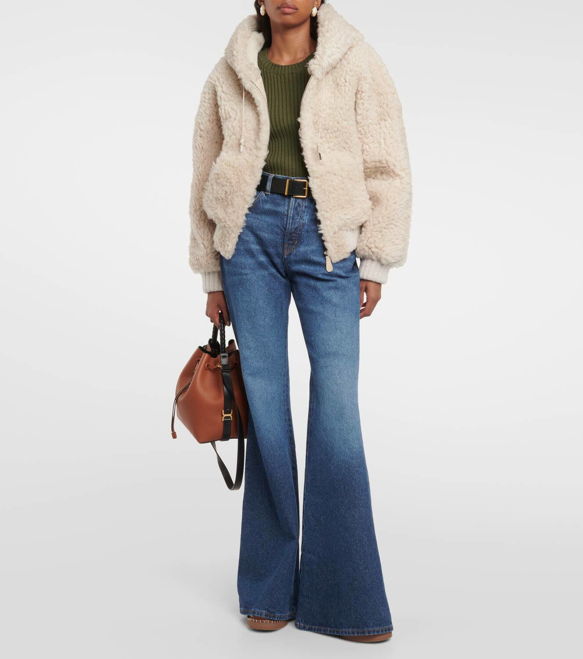 Chloé Oversized shearling blouson jacket Chloe