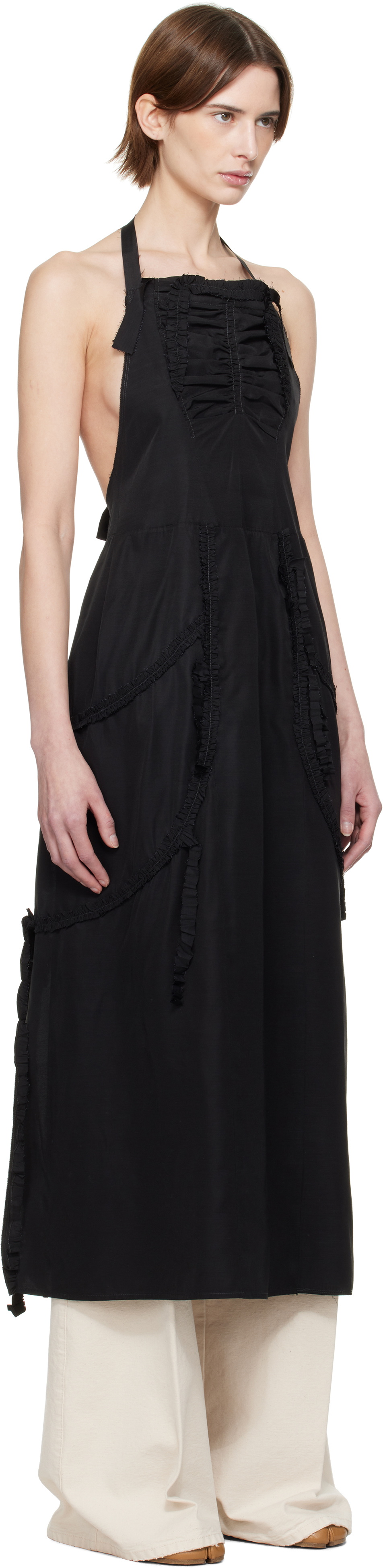 Maison Margiela Black Apron Midi Dress Maison Margiela