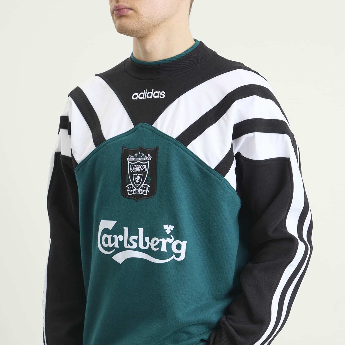 Adidas Men's Liverpool FC 95' Crew Sweat in Rich Green/Black