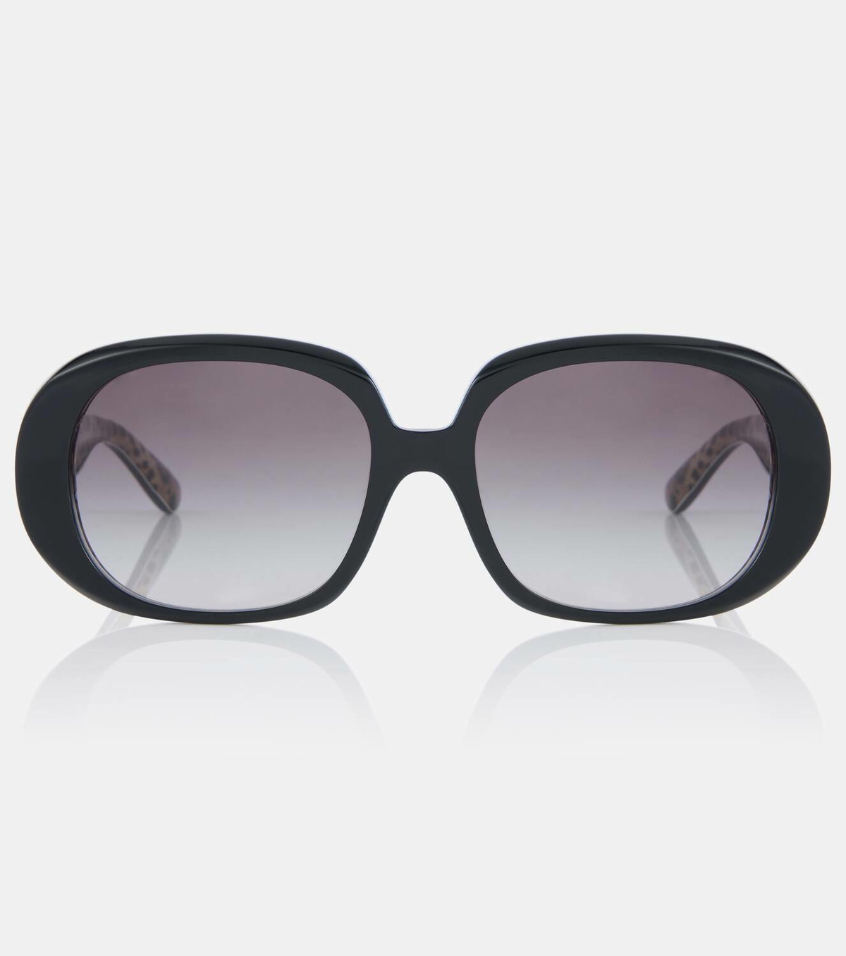 Dolce & Gabbana Leopard Pattern Round Sunglasses Dolce & Gabbana, Leopard print round-frame sunglasses  main image 3