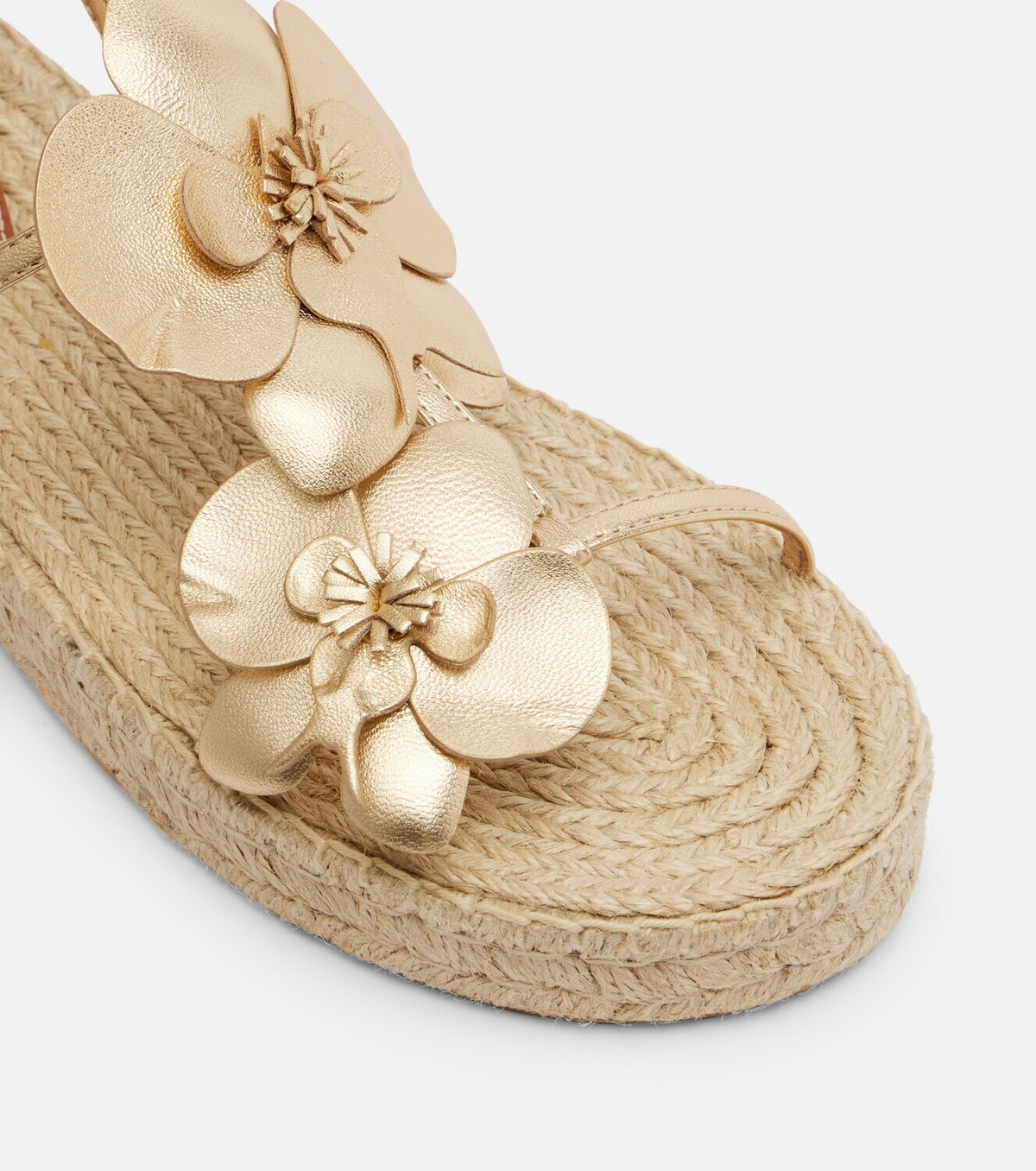 Zimmermann Floral-appliqué leather espadrille sandals