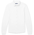Frescobol Carioca - Slim-Fit Cutaway-Collar Cotton-Piqué Shirt - White