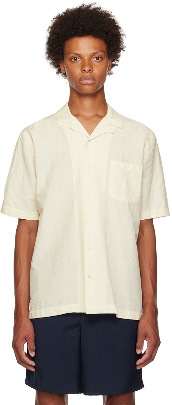 Photo: Sunspel Beige Camp Collar Shirt