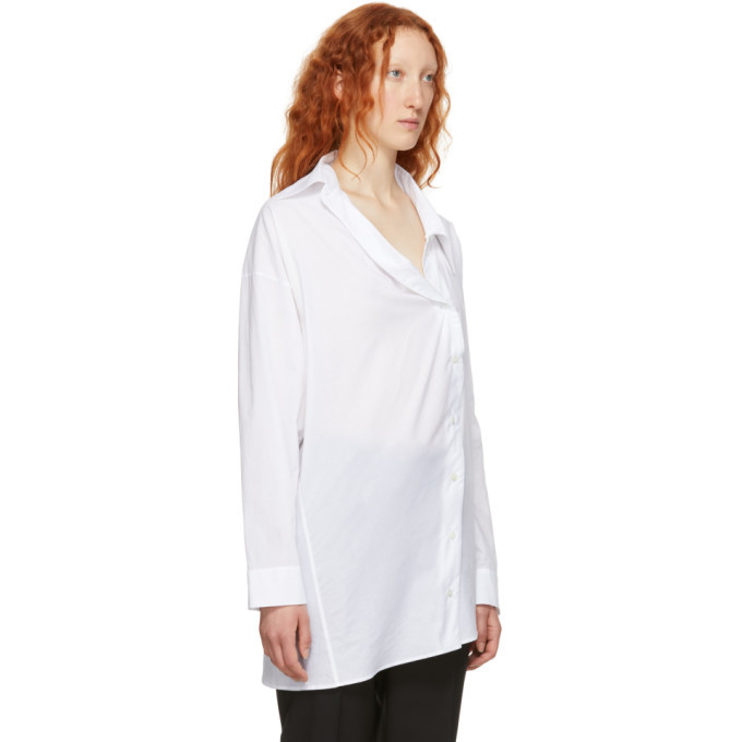 Ann Demeulemeester SSENSE Exclusive White Asymmetric Shirt