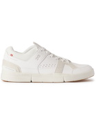 ON - The Roger Clubhouse Faux Suede and Mesh-Trimmed Faux Leather Sneakers - White