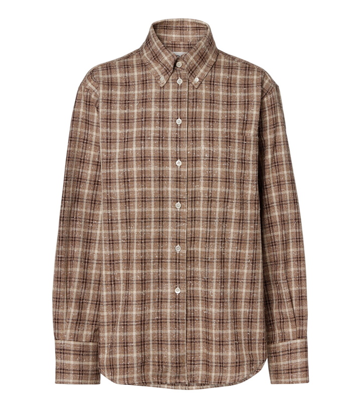 Photo: Róhe Checked bouclé cotton and silk-blend overshirt