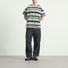BEAMS Men's Multi Stripe T-Shirt in Light Grey