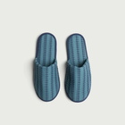 HAY Waffle Slippers in Stripe Petrol Blue