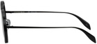 McQueen Black Piercing Round Sunglasses