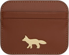 Maison Kitsuné Brown Edie Card Holder