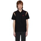 Burberry Black Kian Icon Stripe Polo