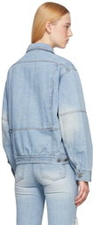 TheOpen Product Blue Washed Denim Bomber Jacket