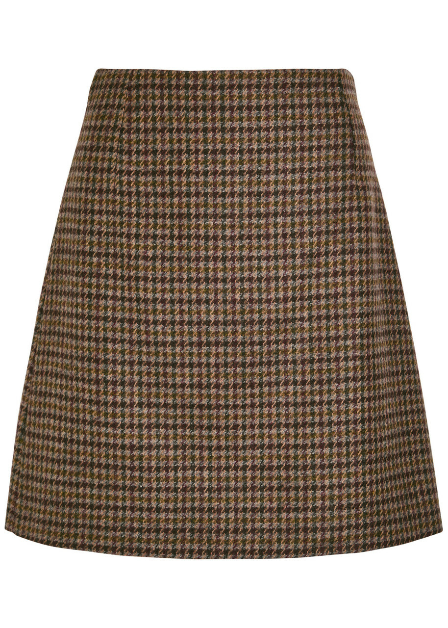 Weekend Max Mara Houndstooth Wool-blend Mini Skirt Brown