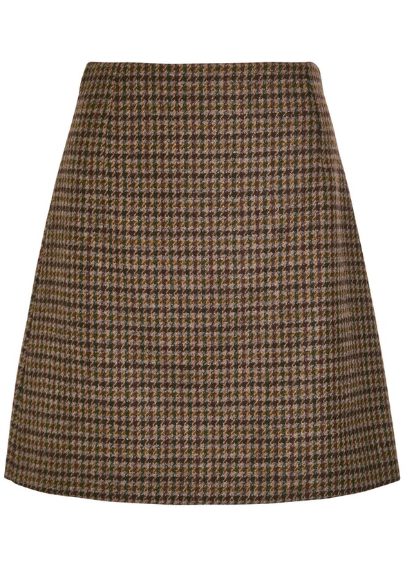 Photo: Weekend Max Mara Houndstooth Wool-blend Mini Skirt Brown