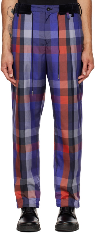 Photo: sacai Blue Plaid Trousers