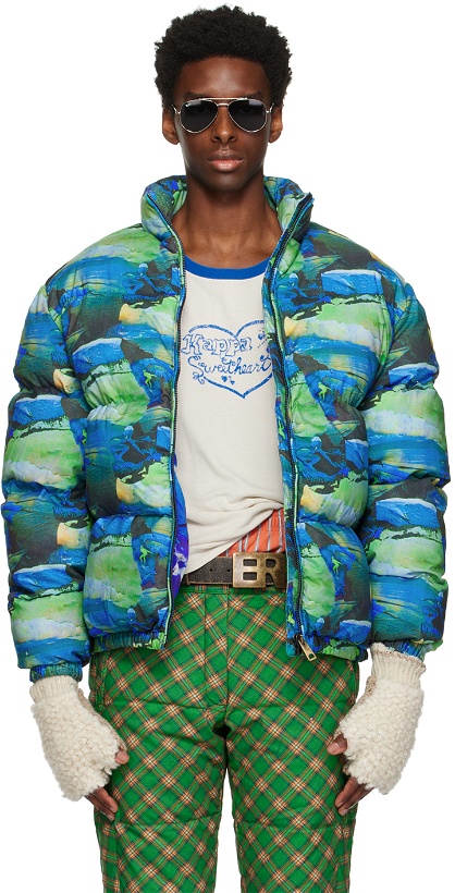 Photo: ERL Green & Blue Printed Down Jacket