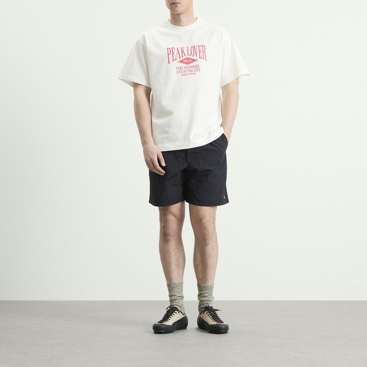 NANGA Men's Eco Hybrid Peak Lover T-Shirt in White