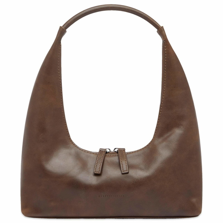 Photo: MARGE SHERWOOD Women's Hobo Shoulder Bag in Washed Brown Pull Up 