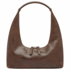 MARGE SHERWOOD Women's Hobo Shoulder Bag in Washed Brown Pull Up 