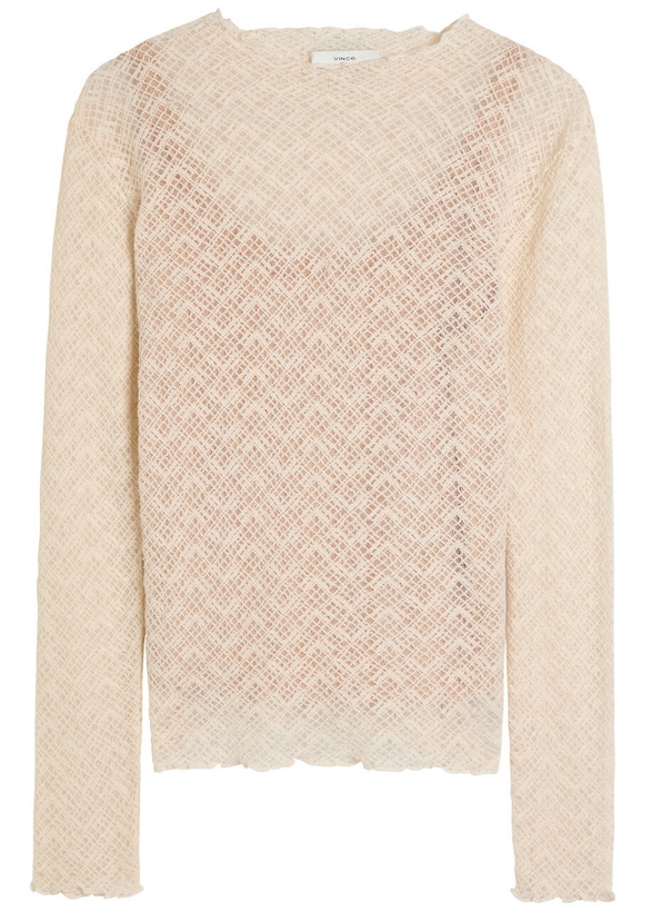 Photo: Vince Mock-neck Lace top Cream