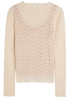 Vince Mock-neck Lace top Cream