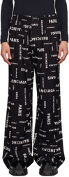 Balenciaga Black Scribble Pyjama Pants