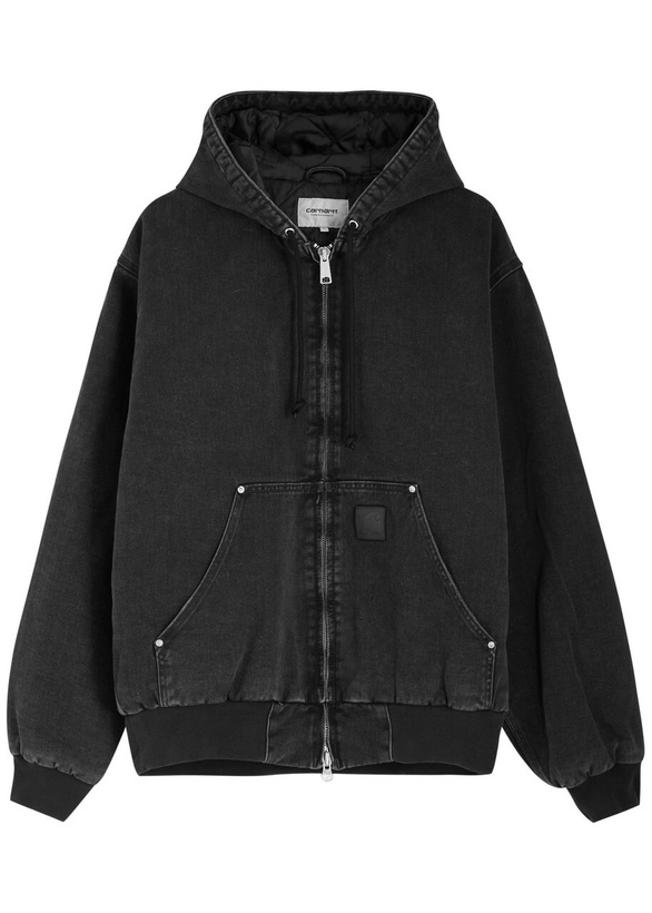 Photo: Carhartt Wip OG Active Rivet Hooded Denim Jacket Black