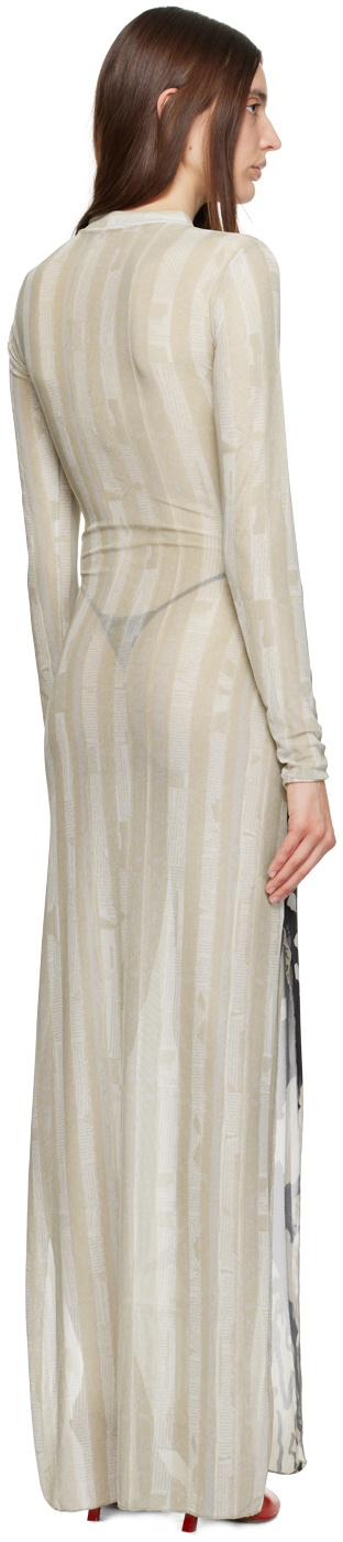 Feben Beige & Black Tower Maxi Dress