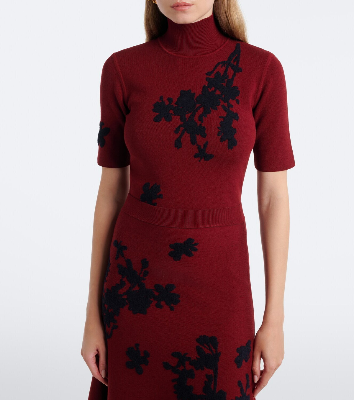 Erdem Floral jacquard turtleneck sweater