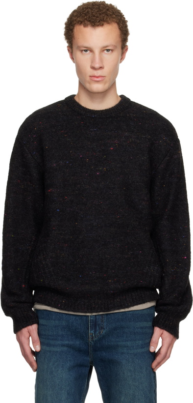 Photo: WOOYOUNGMI Black Stitch Line Round Neck Sweater