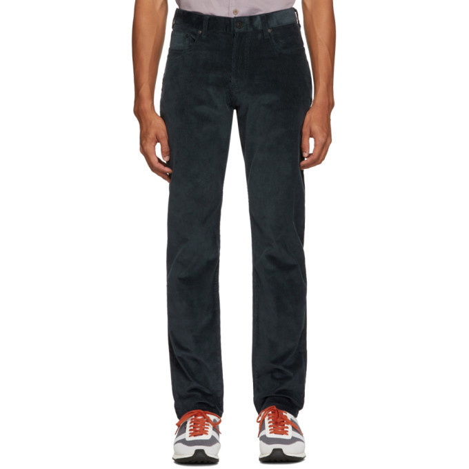 Photo: PS by Paul Smith Blue Corduroy Tapered Fit Trousers
