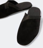 John Lobb Leather-trimmed suede slippers