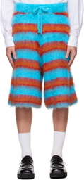 Marni Blue Striped Shorts