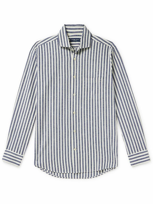 Photo: Frescobol Carioca - Emilio Striped Cotton-Piqué Shirt - Blue