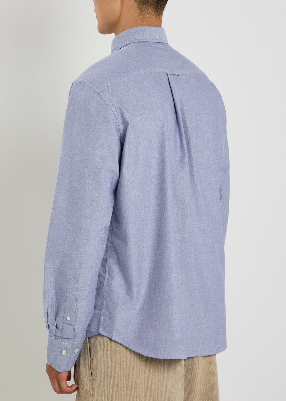 Gant Logo-embroidered Cotton Oxford Shirt Blue