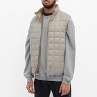 Taion Men's Reversible Fleece Down Vest in Light Grey/Beige