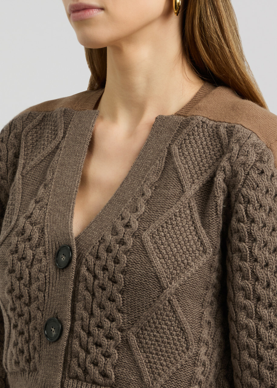 Stella Mccartney Layered Cable-knit Wool Cardigan Stella Mccartney Layered Cable-knit Wool Cardigan