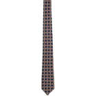 Gucci Navy Silk G Diamond Print Tie