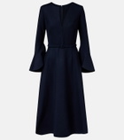 Oscar de la Renta Belted wool-blend midi dress