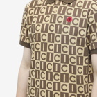 ICECREAM Men's Checkerboard Polo Shirt in Brown