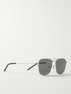 SAINT LAURENT - Square-Frame Silver-Tone Sunglasses