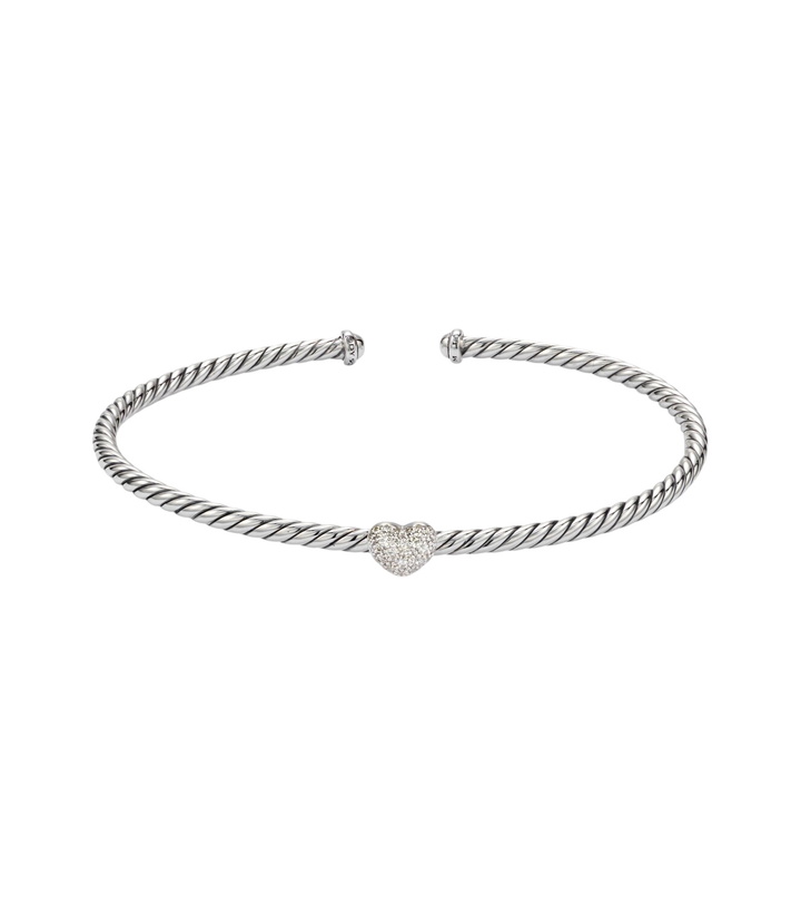 Photo: David Yurman Cable Flex® Heart Micro sterling silver cuff bracelet with diamonds