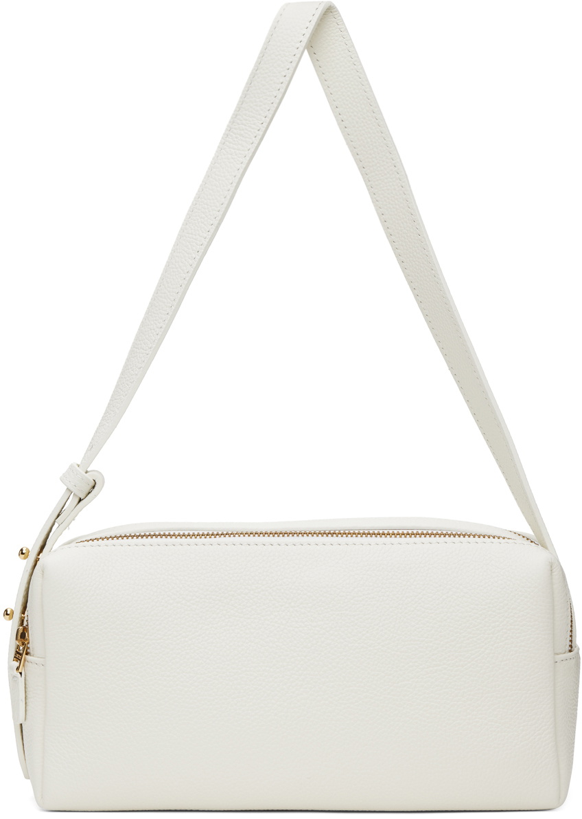 Elleme White Trousse Pebbled Leather Bag