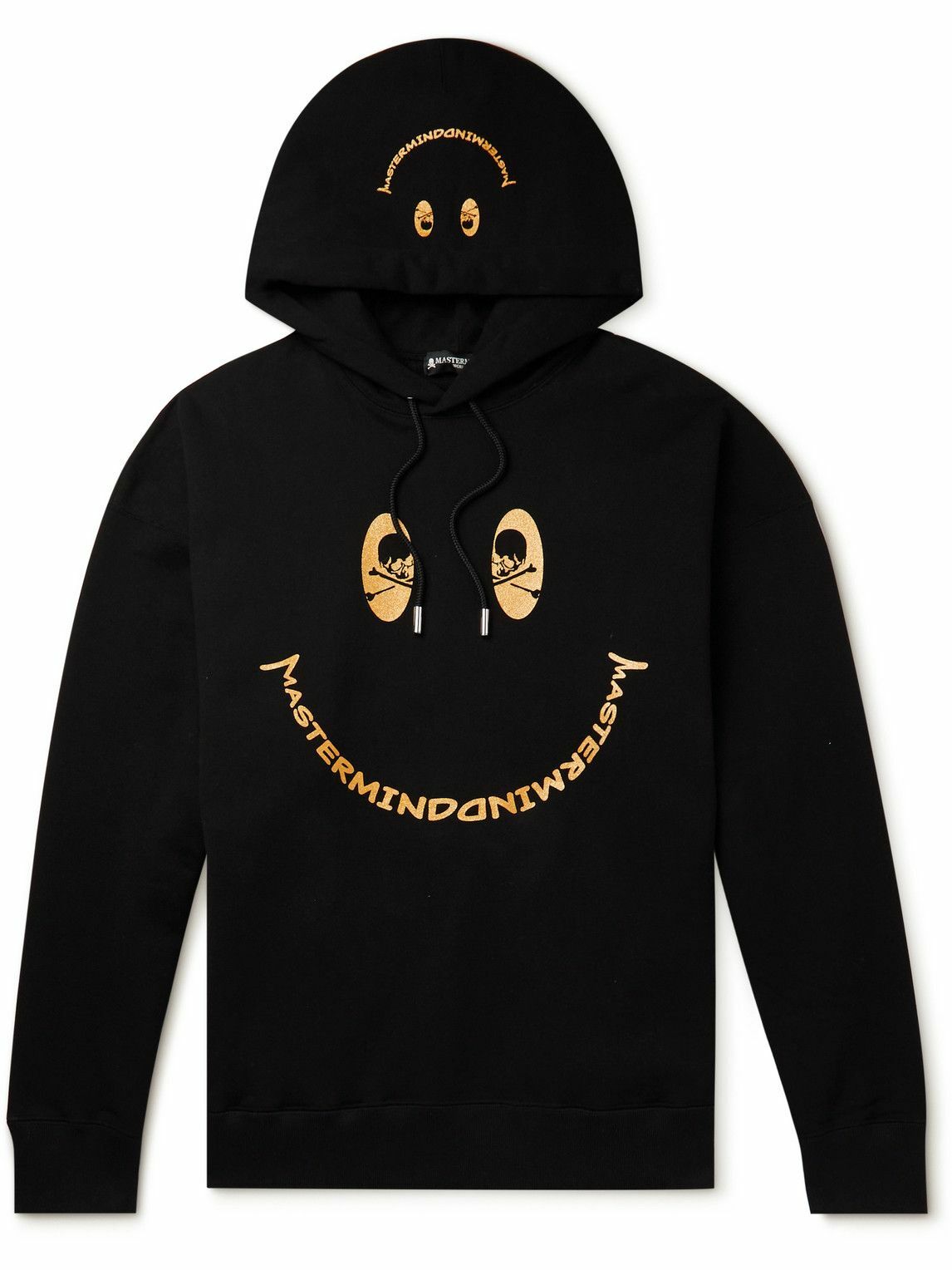 Mastermind World - Printed Cotton-Jersey Hoodie - Black MASTERMIND WORLD