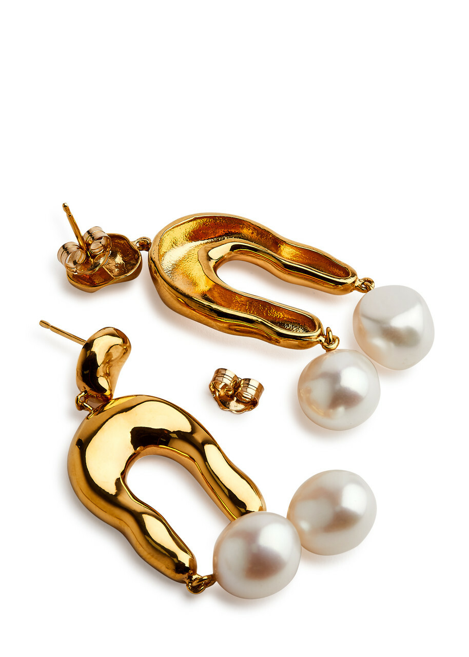 Agmes Imogene Small Gold Vermeil Drop Earrings - One Size