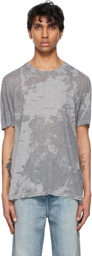 Saint Laurent Grey Shiny T-Shirt