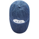 A.P.C. Men's Eden Spray Logo Cap in Washed Indigo